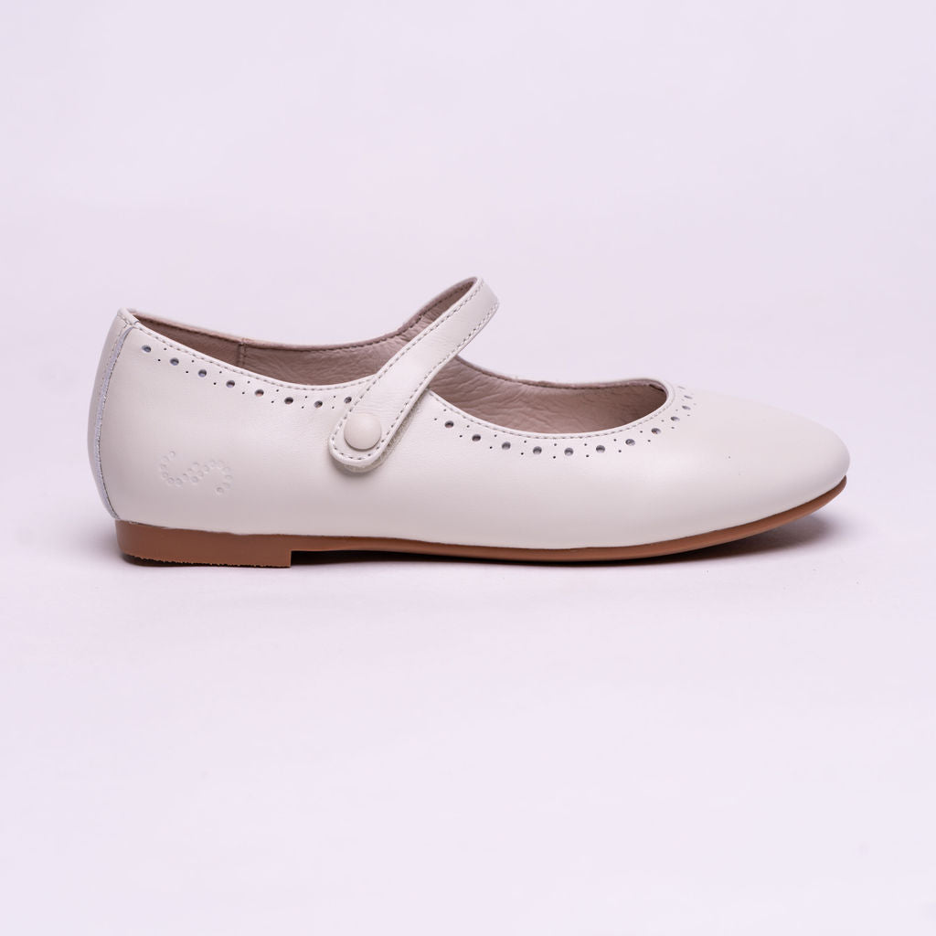Solyse Bloom perforated girls leather Mary Jane shoe